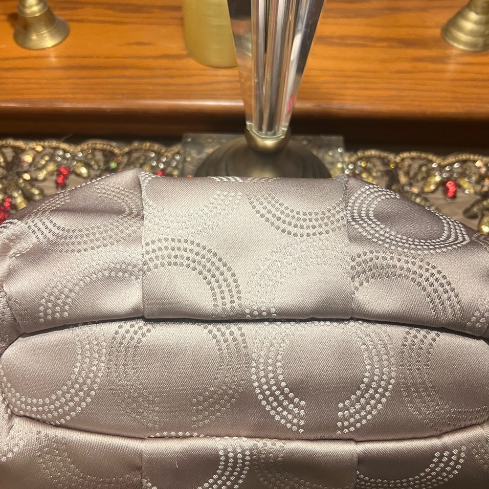 EUC Coach Madison Op Art Shoulder Bag w/charms tan/champagne gold in color - Picture 3 of 15